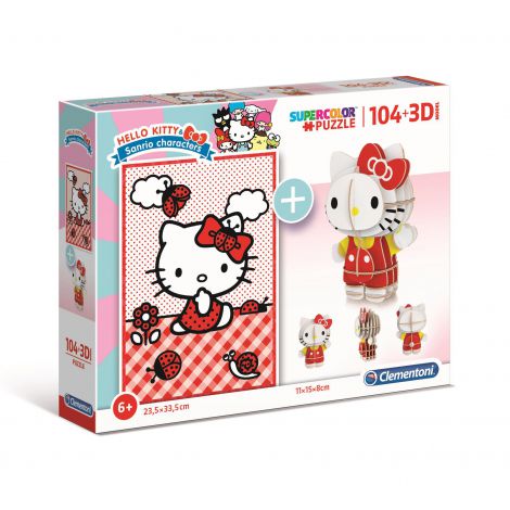 Puzzle Clementoni 104el + 3D Model Hello Kitty