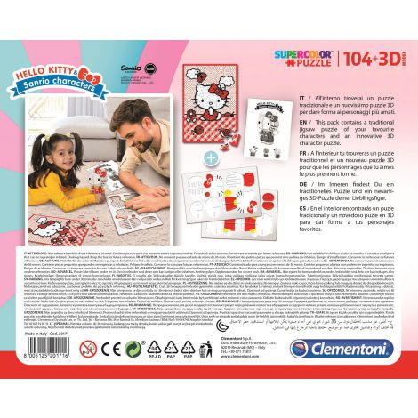 Puzzle Clementoni 104el + 3D Model Hello Kitty - 3