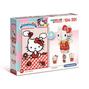 Puzzle Clementoni 104el + 3D Model Hello Kitty