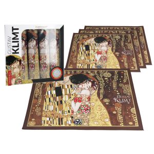 Komplet czterech podkładek na stół - G. Klimt, Pocałunek