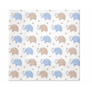 Serwetki PAW wzorzyste Baby Elephants 33x33 cm 20 szt.