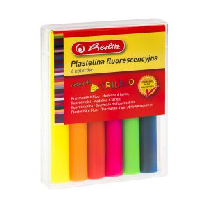 Plastelina Herlitz fluorescencyjna, 6 kolorów