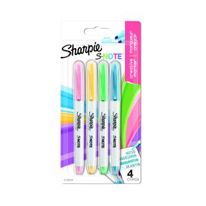 Zakreślacze Sharpie S-Note Pastelowe, 4 kolory