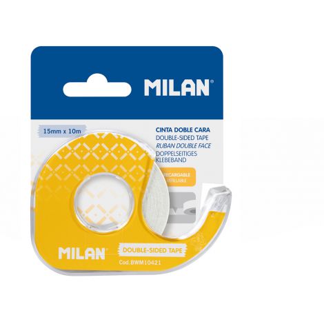 Taśma dwustronna Milan 15mm x 10m, z dyspenserem