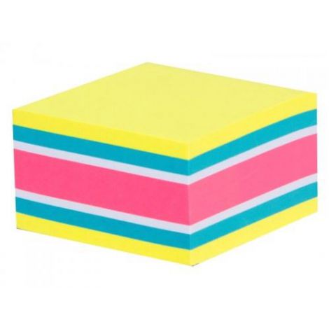 Karteczki samoprzylepne Tres 75x75mm, 450szt żółt/nieb/róż