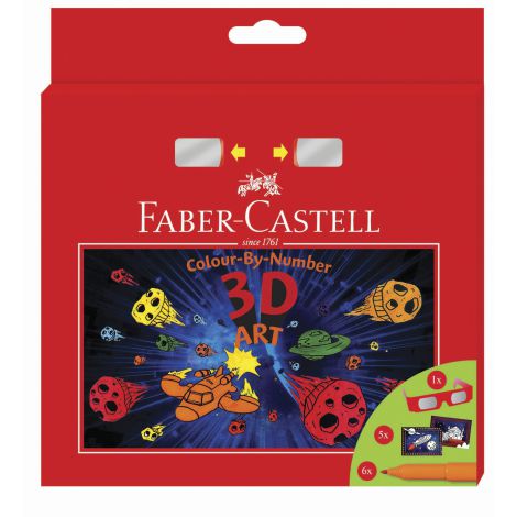 Zestaw Faber-Castell 3D-Kolorowanka+6 Pisaków Connector+Okulary