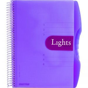 Kołonotatnik Argo Lights A4/150/80g kratka Przekładki 5x30 Fioletowy