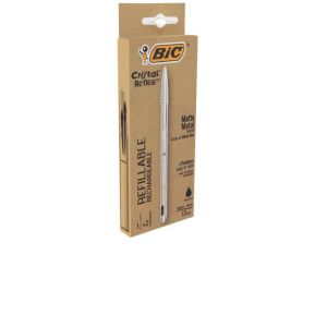 Długopis Bic Cristal Re'new Metal + 2 wkłady Czarny
