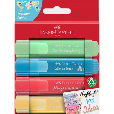 Zakreślacze Faber-Castell 1546 pastelowe, 4 kolory