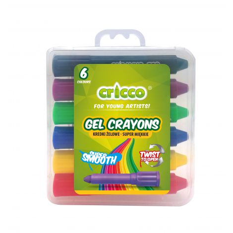 Kredki żelowe Cricco Twist, 6 kolorów
