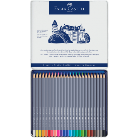 Kredki akwarelowe Faber-Castell Goldfaber Aqua, 24 kolory, opakowanie metalowe - 2