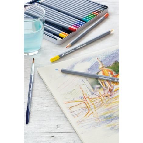 Kredki akwarelowe Faber-Castell Goldfaber Aqua, 24 kolory, opakowanie metalowe - 5