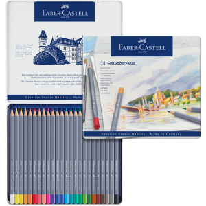 Kredki akwarelowe Faber-Castell Goldfaber Aqua, 24 kolory, opakowanie metalowe