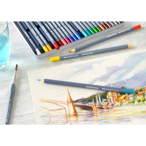 Kredki akwarelowe Faber-Castell Goldfaber Aqua, 36 kolorów, opakowanie metalowe - 5