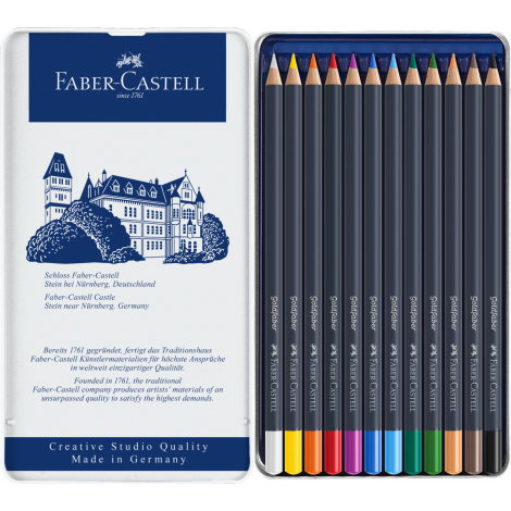 Kredki ołówkowe Faber-Castell Goldfaber, 12 kolorów, opakowanie metalowe - 2