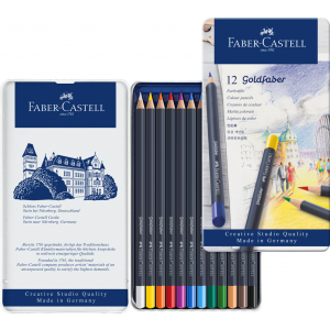 Kredki ołówkowe Faber-Castell Goldfaber, 12 kolorów, opakowanie metalowe
