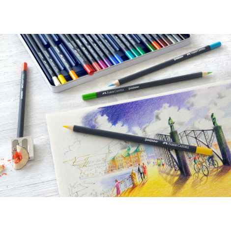 Kredki ołówkowe Faber-Castell Goldfaber, 24 kolory, opakowanie metalowe - 3
