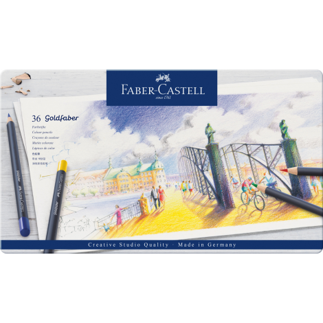 Kredki ołówkowe Faber-Castell Goldfaber, 36 kolory, opakowanie metalowe - 2