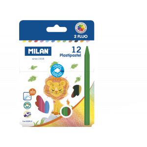 Kredki świecowe Milan Plastipastel okrągłe, 12 kolorów