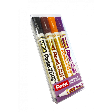Markery suchościeralne Pentel, 4 kolory, etui