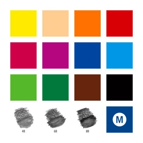 Zestaw Staedtler Design Journey: kredki akwarelowe 12 kolorów, 3x ołówek, gumka, temperówka, blender - 5