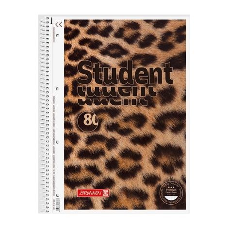 Kołonotatnik Brunnen Premium A4/80/90g kratka, Leopard