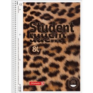 Kołonotatnik Brunnen Premium A4/80/90g kratka, Leopard