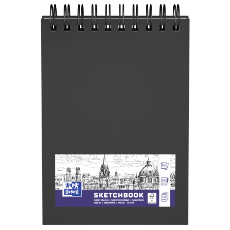 Szkicownik Oxford Sketchbook Podwójna Spirala A5/50 Czarny