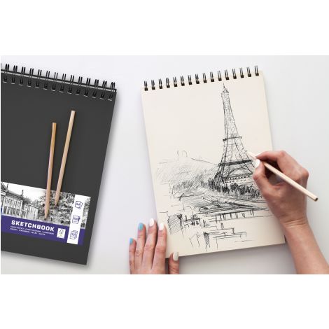 Szkicownik Oxford Sketchbook Podwójna Spirala A5/50 Czarny - 7