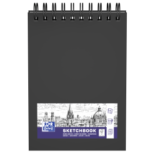 Szkicownik Oxford Sketchbook Podwójna Spirala A5/50 Czarny