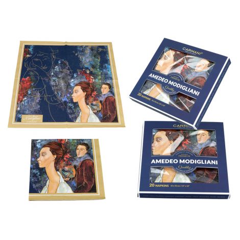 Serwetki papierowe 20szt. - A. Modigliani, Kobieta w kapeluszu i Mario Varvogli