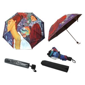 Parasol składany Carmani A. Modigliani, Autoportret i Lunia Czechowska (dekoracja na wierzchu)