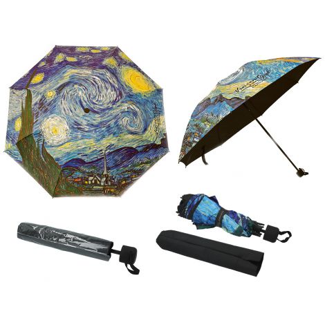 Parasol składany Carmani V. van Gogh, Gwiaździsta Noc (dekoracja na wierzchu)