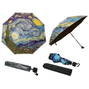 Parasol składany Carmani V. van Gogh, Gwiaździsta Noc (dekoracja na wierzchu)