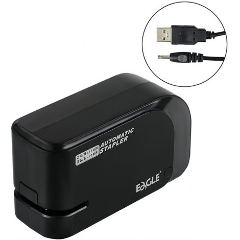 Zszywacz elektryczny Eagle EG-1610USB, 15 kartek, czarny