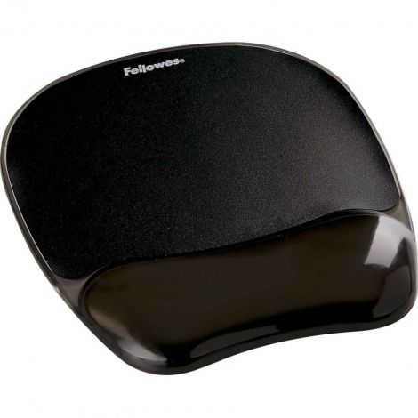 Podkładka pod myszkę i nadgarstek Fellowes Crystal żelowa, Czarna