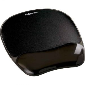 Podkładka pod myszkę i nadgarstek Fellowes Crystal żelowa, Czarna