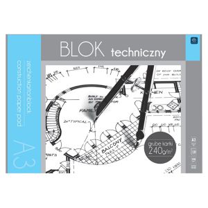 Blok techniczny Interdruk Biały A3/10/240g Premium
