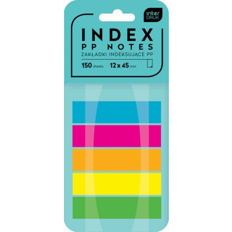 Zakładki indeksujące na podajniku Interdruk 45x12mm, 150szt