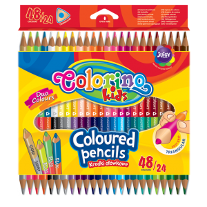 Kredki ołówkowe Colorino trójkątne dwukolorowe,  24 sztuki, 48 kolorów