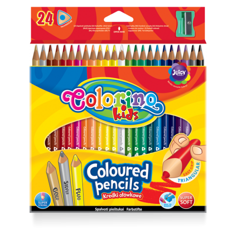 Kredki ołówkowe Colorino, 24 kolory z temperówką