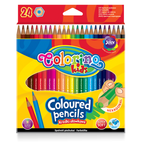 Kredki ołówkowe Colorino heksagonalne, 24 kolory