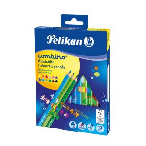Kredki ołówkowe Pelikan Combino Jumbo trójkątne, 12kol
