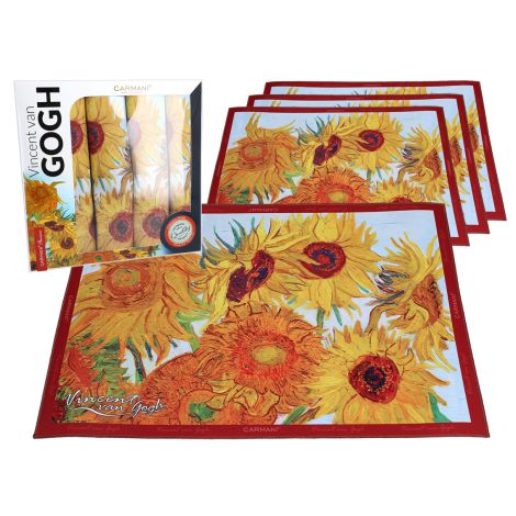 Komplet czterech podkładek na stół - V. van Gogh, Słoneczniki