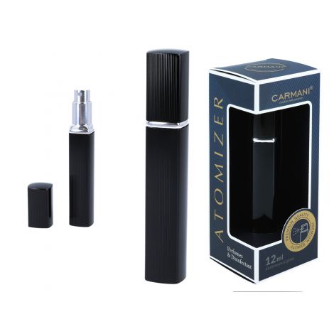 Atomizer - pojemnik karbowany na perfumy/płyn antybakteryjny - czarny