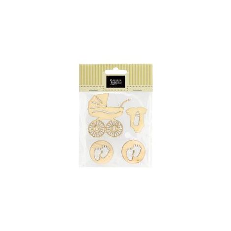 Elementy drewniane Argo samoprzylepne Zestaw Baby Naturalny - 2