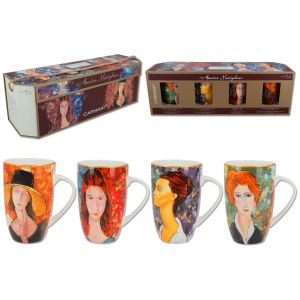 Komplet czterech kubków Carmani 350ml - A. Modigliani