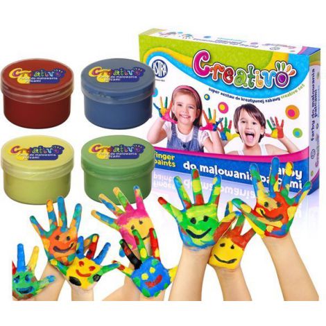 Farby do malowania palcami Astra Creativo, 4 kolory x 50ml - 2