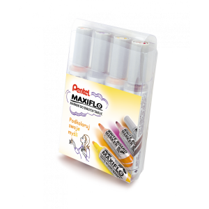 Zestaw 4 markerów do tablic Pentel Maxiflo z tłoczkiem