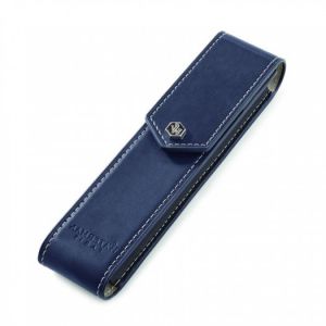 Etui na długopis/pióro Waterman skórzane granatowe/niebieskie